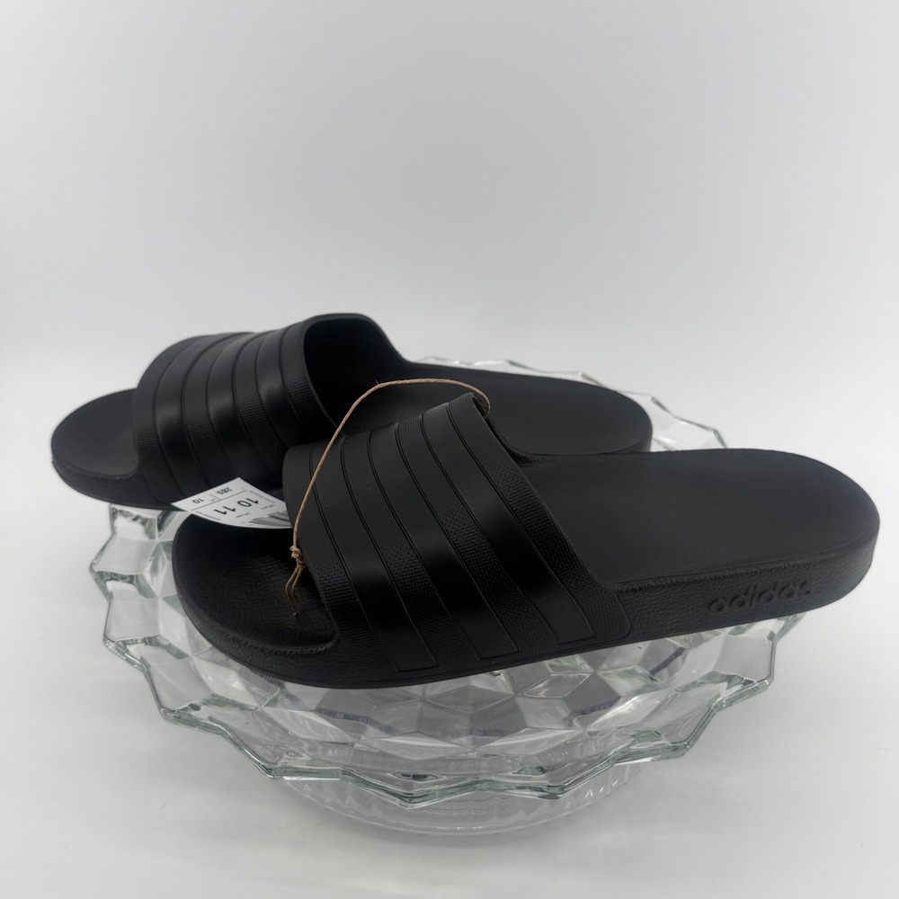 Adidas Adilette Aqua Slides Core Black Men 10 Women 11 F35550 New In Box - Picture 6 of 10